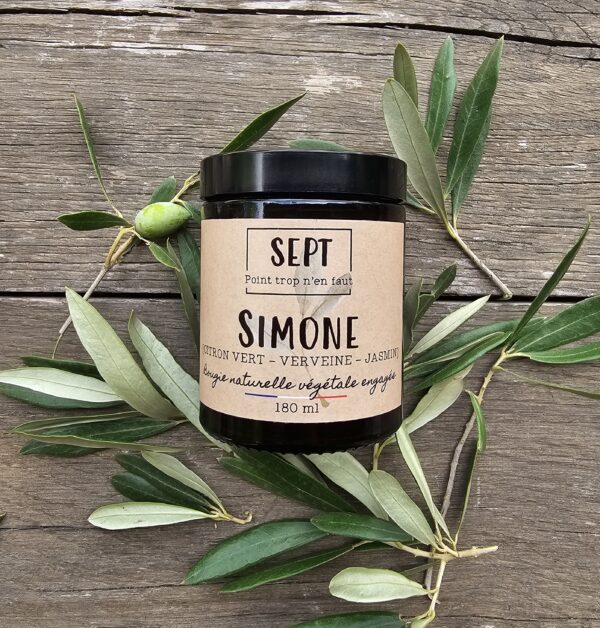 Bougie naturelle - [Citron.Verveine.Jasmin] - Simone - 180ml