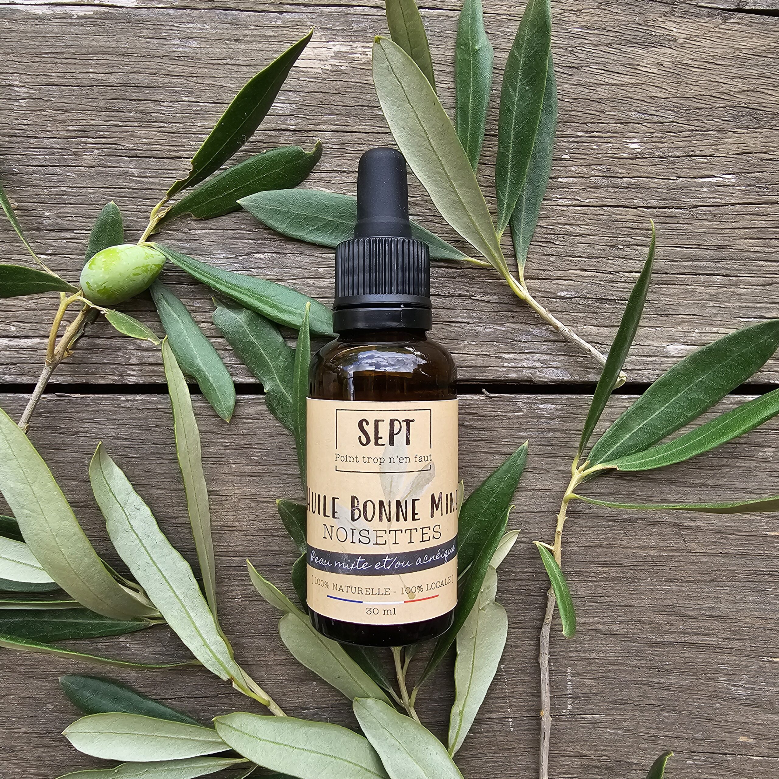 Huile visage - [ Noisette française ] - Peau mixte/acnéique - 30ml